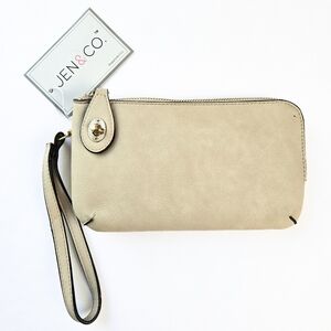 NWT Jen & Co. Kendall Crossbody Clutch, Creamy Taupe